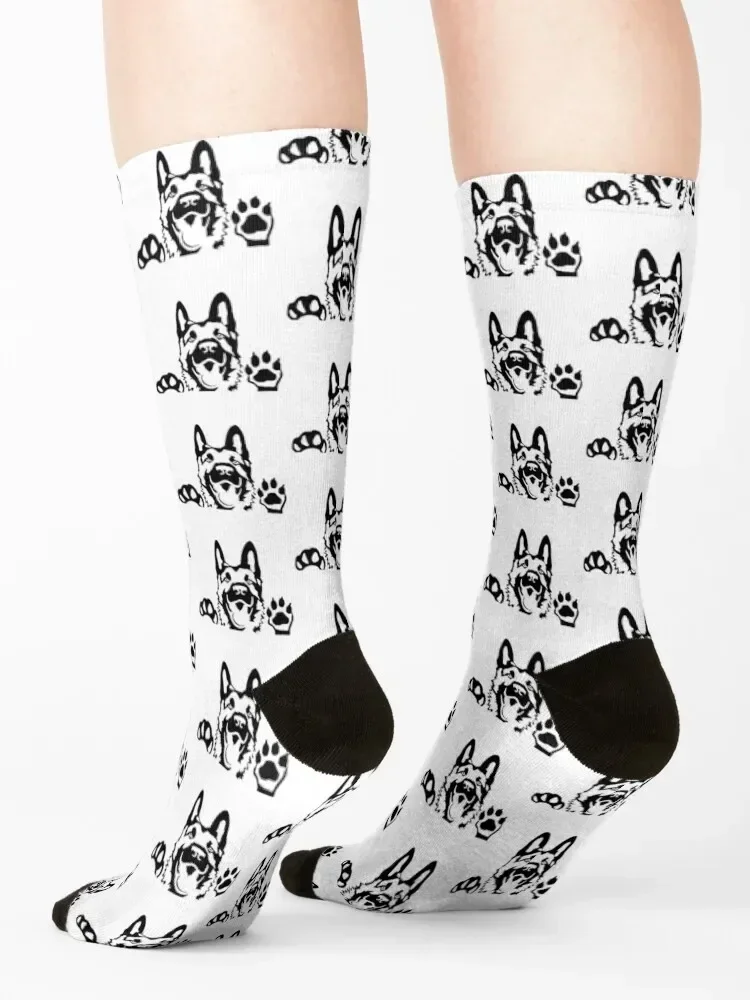 Love German Shepherd Puppy Love Dog Pet Animal Love Cute Dog Art Design Happy Apparel Essential Inspiration Joy Mood Funny Socks