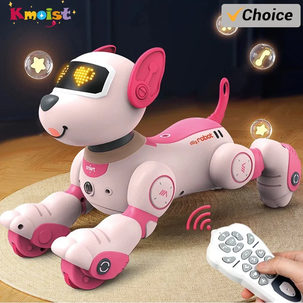 RC Robot Dog Electronic Intelligent Ai Programmable Smart Children Toy Multi-Functional with Sound Led Eyes Dancing Toys for Boy