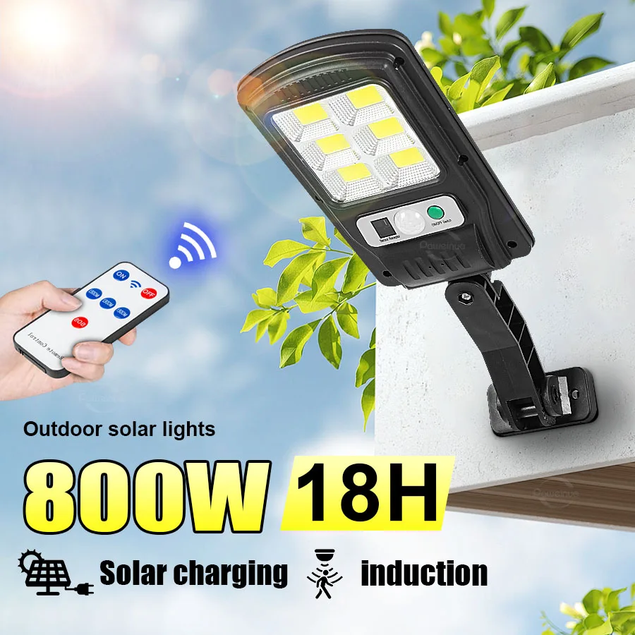 

800W High Efficiency Solar Powered Led Garden Lights 120COB Waterproof Garden Outdoor Solar Lamp With Auto On Off Eco Friendly
