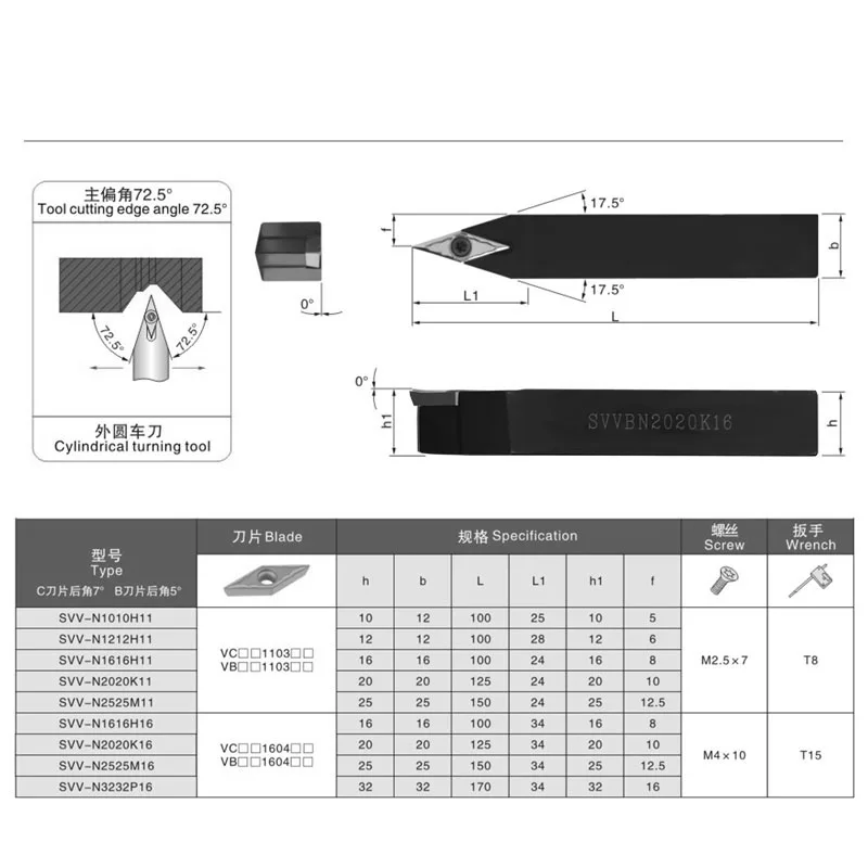 SVVBN SVJBR SVUBR SVQBR utensile per tornitura esterna muslimah tornio macchina da taglio inserti CNC VBMT SVVBN1616H16