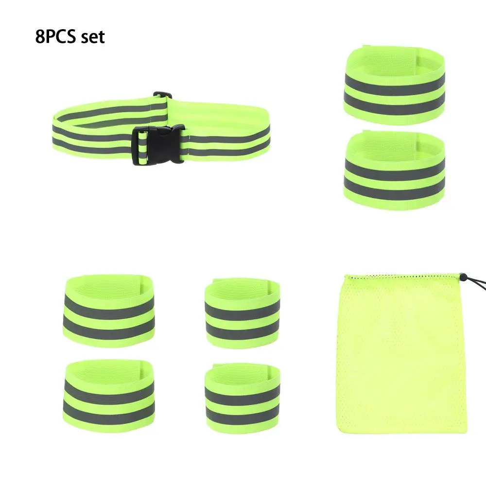 

2-светоотражающие полосы для ночных прогулок, светящийся браслет высокой видимости, светящийся ремень, светоотражающий ремешок, безопасные светоотражающие ремни