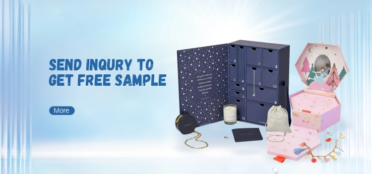 Customized queryWholesale Light Blue High Quality Luxury Empty Christmas Advent Calendar Jewelry in Box