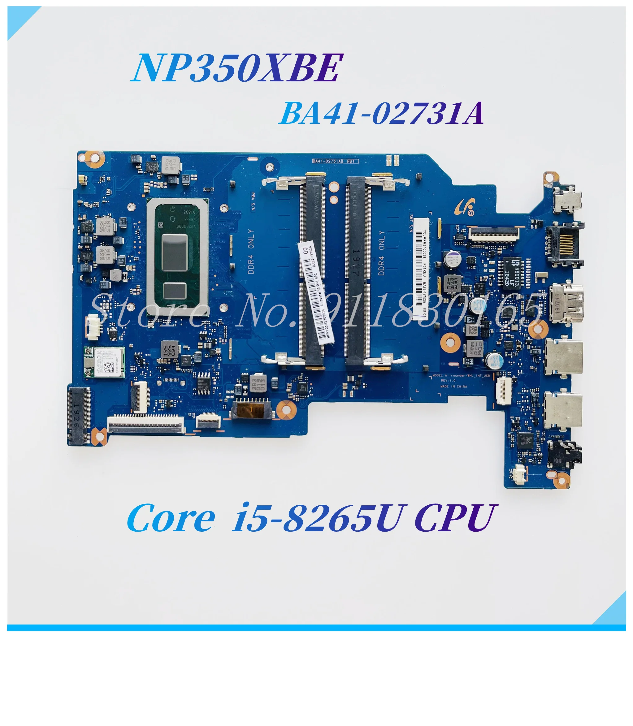 For Samsung NP350XBE 350XBE Laptop Motherboard BA41-02731A With Core i5-8265U/Pentium 5405U CPU DDR4 UMA Mainboard 100% Work