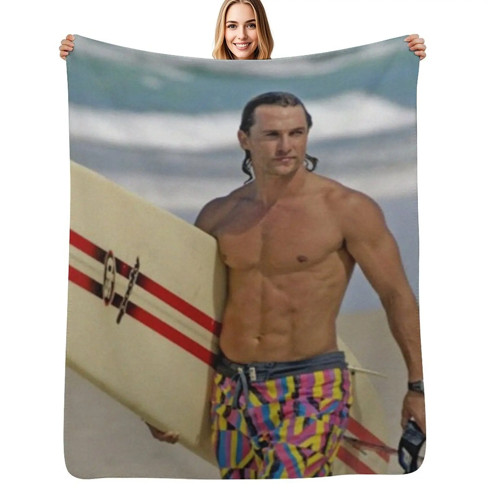 

young MatthewMcConaughey Throw Blanket christmas gifts Sofa Throw Retros Sofa Quilt Blankets