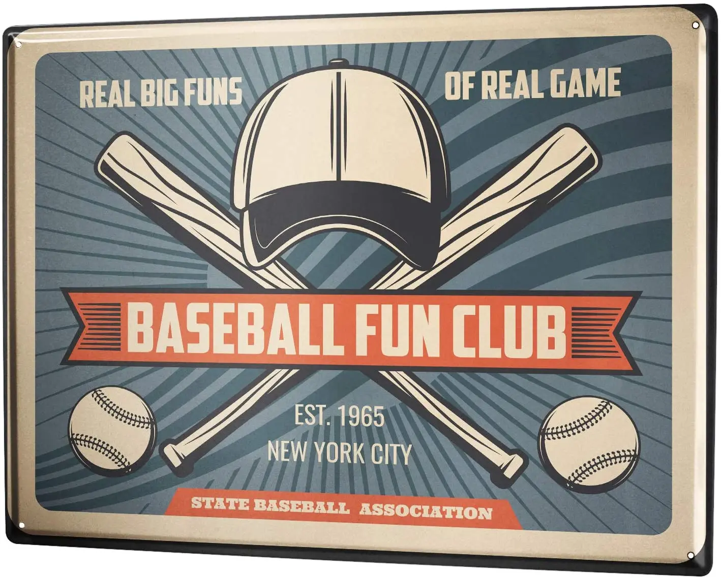 SINCE 2004 Metal Sign Retro Baseball New York