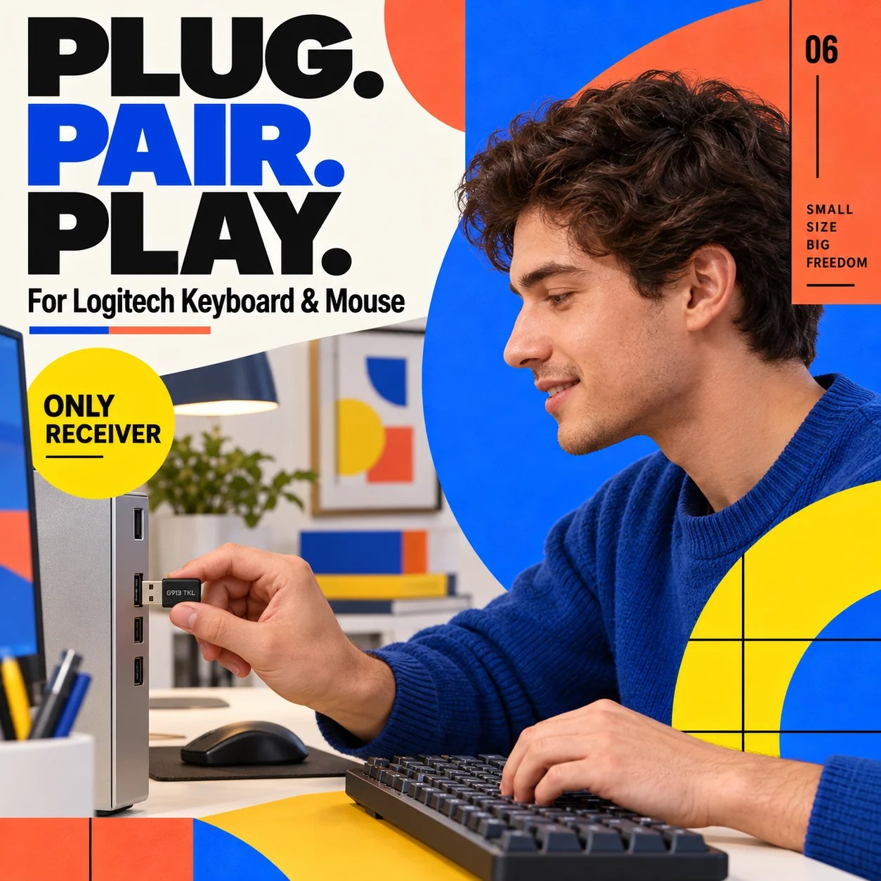 USB Receiver for Logitech G915 TKL/G913 TKL/G915 X LIGHTSPEED TKL Keyboard - Travel Friendly Stable Seamless Connection
