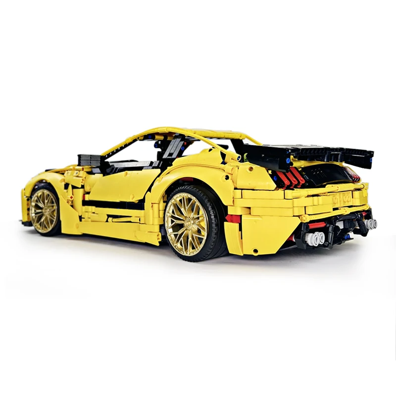 Personnalisé jaune technique 165802 Super véhicule de sport 1:8 modèle bloc de construction brique Puzzle éducatif bricolage jouet cadeau de noël enfant