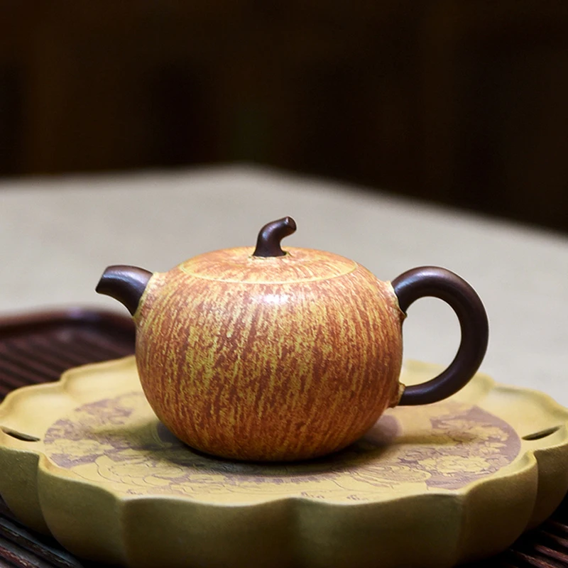 

230ml apple purple clay kettle bionic device Yixing purple clay teapot national senior technologist