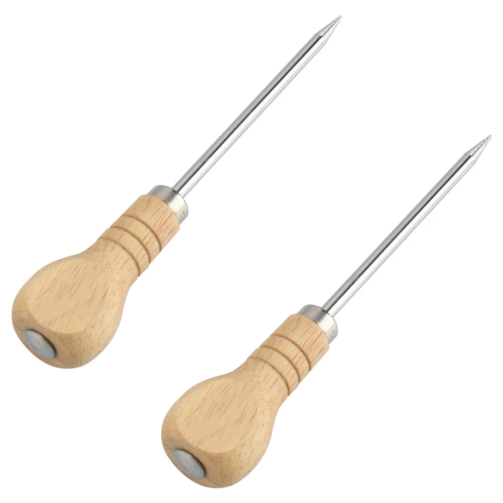 

2Pcs Ice Pick Stainless Steel Breaker for Bar Kitchen Bulk Foods Ergonomic Wood Handle Ice Crusher