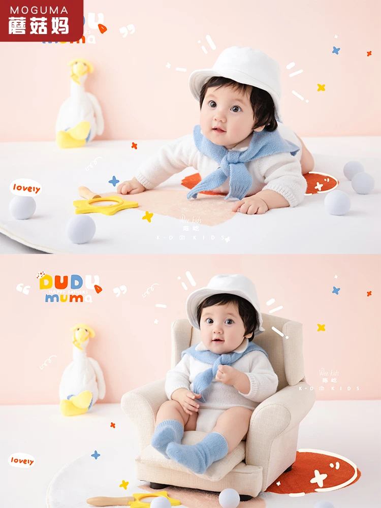 

New Years Childrens Photography Clothing Baby Hundred Day Photography Clothing Props babyshooting accessoires bebê