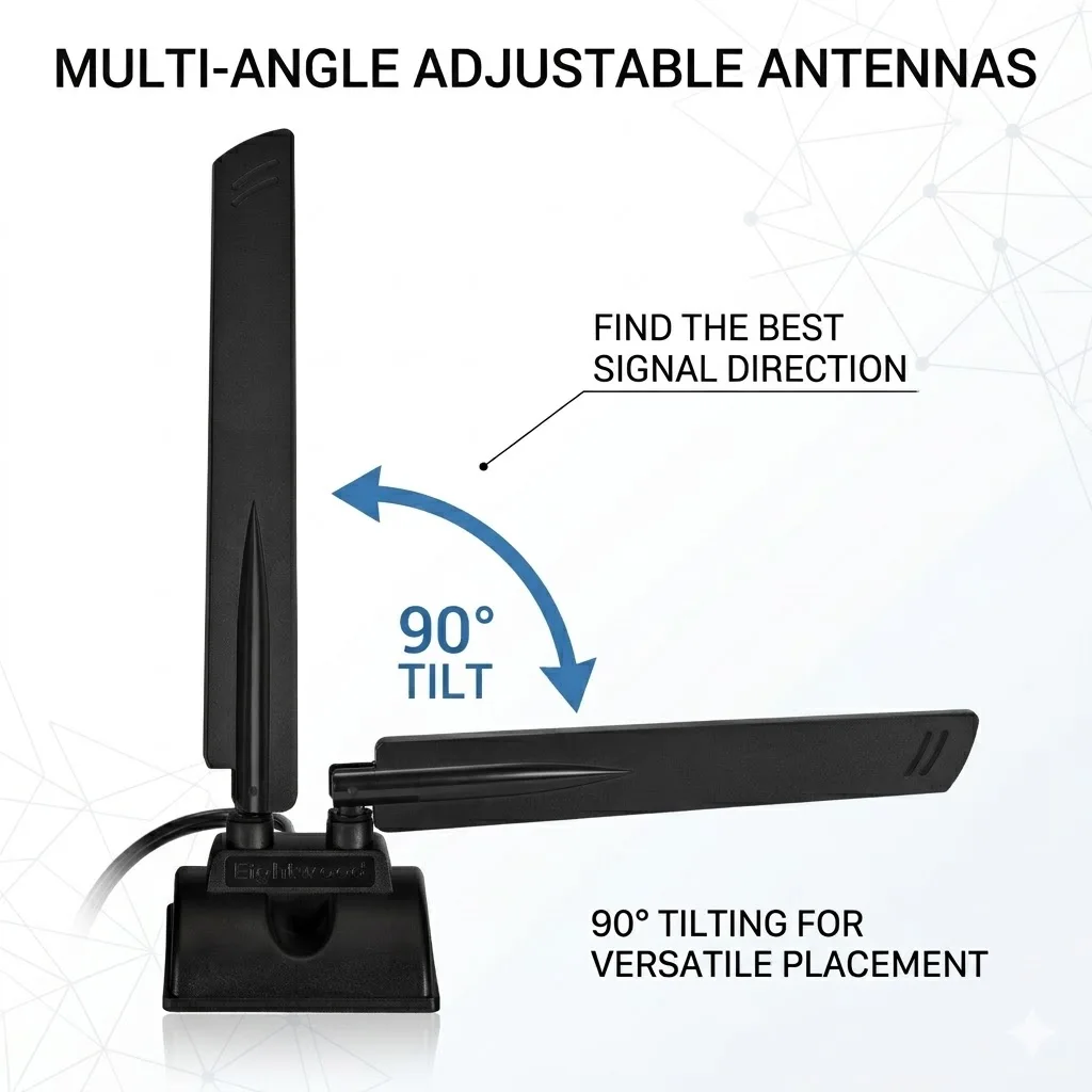Superbat WiFi 6E Tri-Band 6GHz 5GHz 2.4GHz RP-SMA Magnet Mount Base Antenna for PC Desktop Computer Motherboard Wukong Game PC