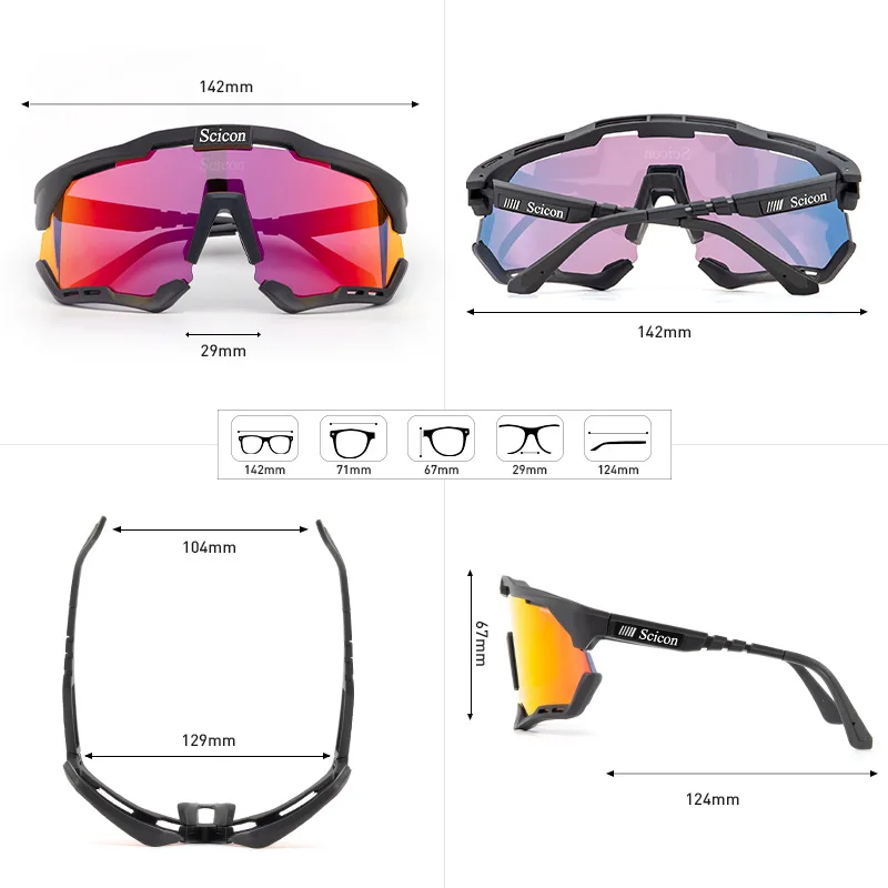 SCICON Cycling Glasses Photochromic Mountain Bicycle Goggles Road Bike Eyewear For Men Women Outdoor Sports Cycling Sunglasses