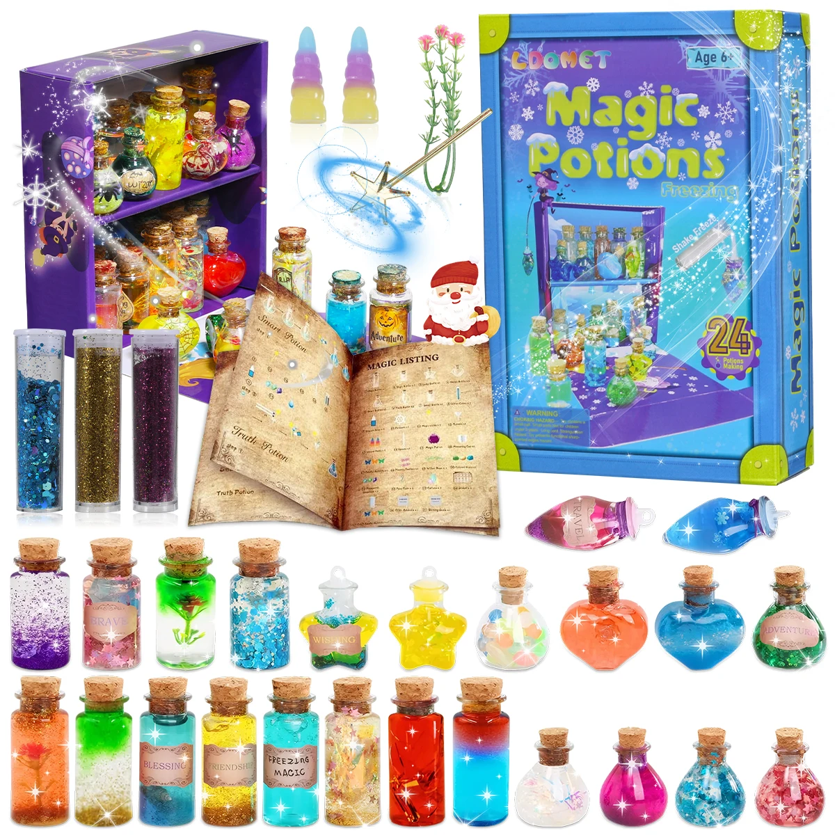 22 butelki Fairy Magic Potions Kit Kids Magical dla dziewczynek DIY Ręcznie robione zabawki Zabawki dla dziewczynki Christma HalloweenKitchen play