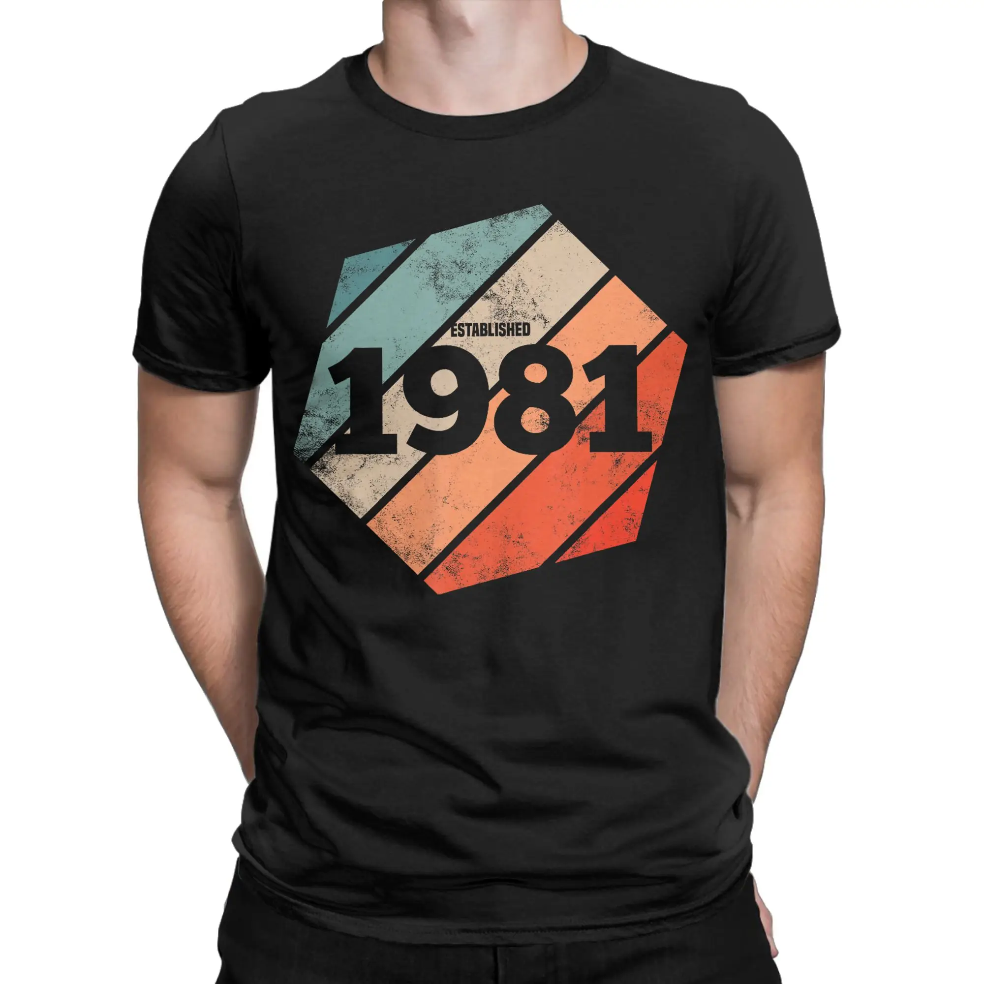 Casual Established 1981 T-Shirts Men Women's Crew Neck Pure Cotton T Shirts  45th Birthday Short Sleeve Tees Clothing