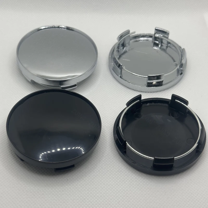 4Pcs/Set 58mm Car Wheel Center Caps Car Rim Hubcap Cover Black Silver ABS Hubcap Dust-proof Covers Car Modification Accessories