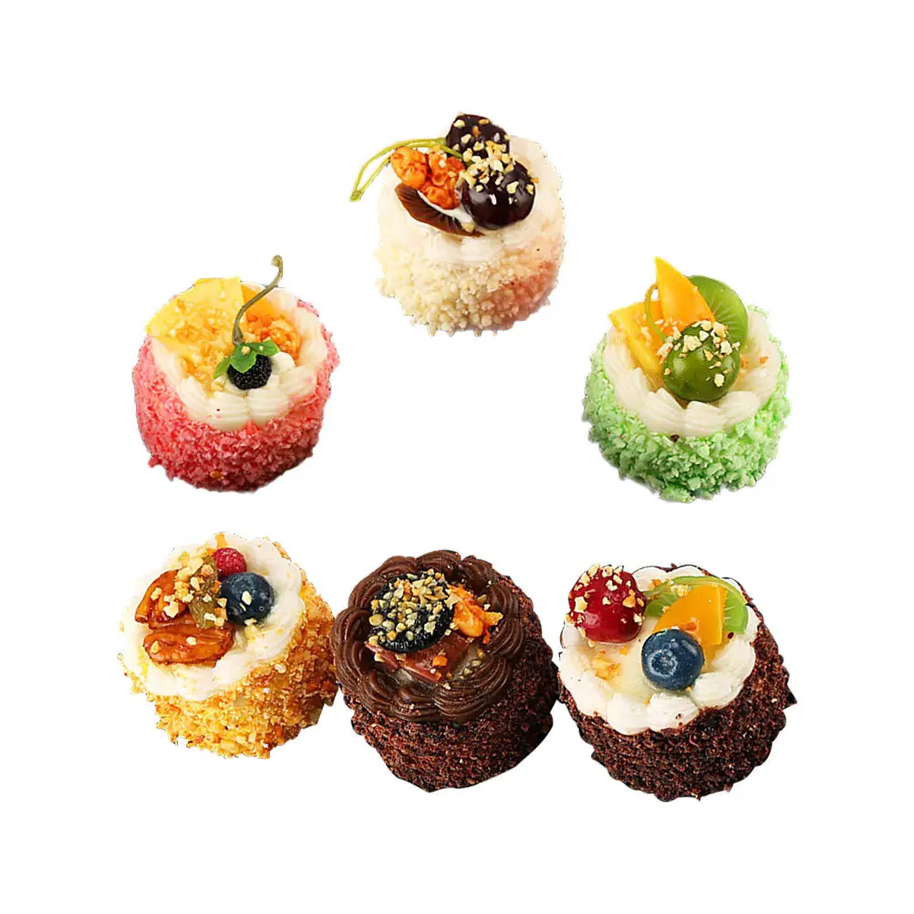 

6Pcs 3D Lifelike Cake Refrigerator Magnets Resin Fridge Stickers Magnetic Decoration for Home Refrigerator Magnet