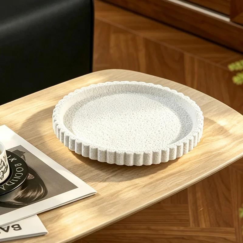 Simple Modern Stone Pattern Trays Aromatherapy Cosmetics Storage Trays European Portable Desktop Trays Indoor Home Decorations