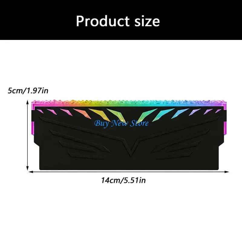 Dissipatore calore ARGB in metallo 20CE con raffreddamento a pad termico e illuminazione RGB per modulo memoria DDR5