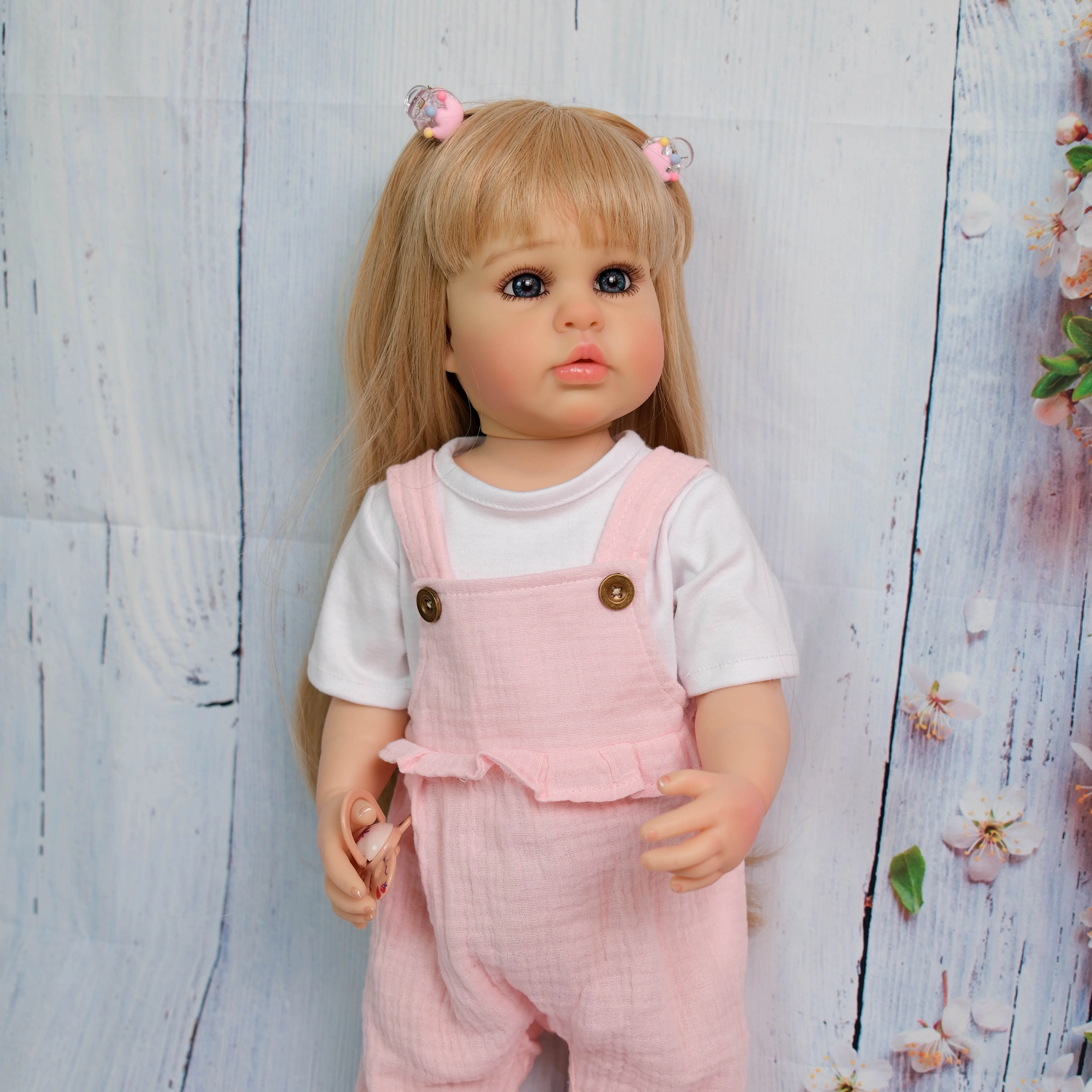 NPK 22'' Handmade Full Body Vinyl  Reborn Toddler Princess Ellie with Standing Legs Hand Painting Collectible Lifelike Art Doll