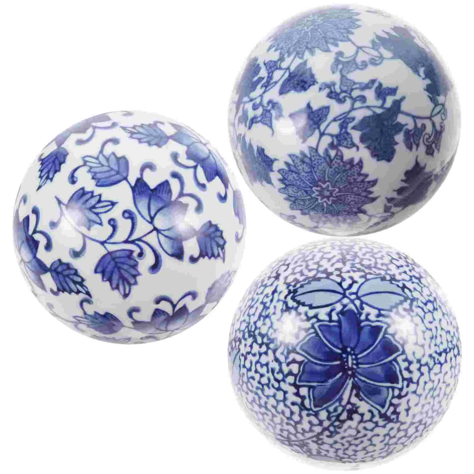 3 Pcs Vintage Ceramic Decorative Ball Child Chinoiserie Balls Ceramics Pool Floating