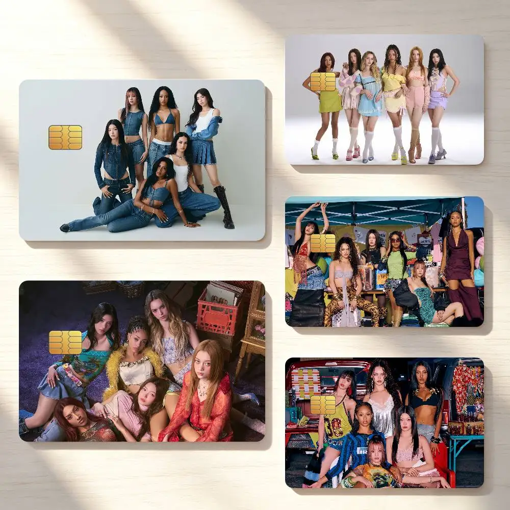 Music Band K-Katseye American Credit Card Sticker Waterproof Anti-Scratch 4PCS Bank Debit Traffic Cover Decoration
