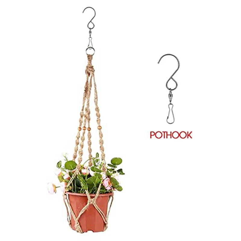 20 pezzi girevoli S ganci clip Kit per appendere giardino vento filatori vaso di fiori argento