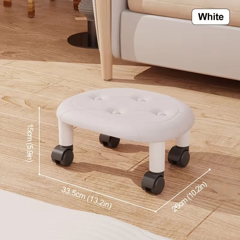 Universal Wheel Stool for Household Use Pulley Low Stool Seat with Wheels Children's Multi-Functional Stool, Round Stool