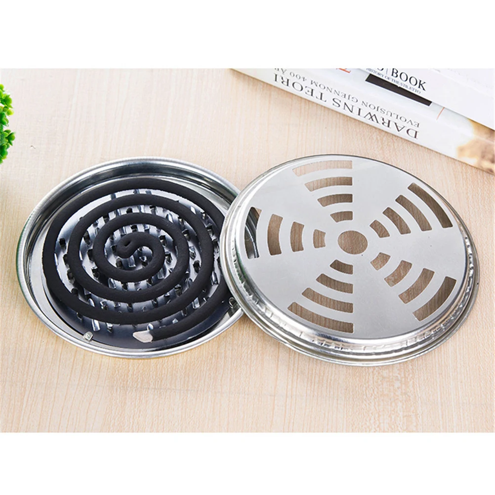 

1pc Stainless Steel Burner Covered Tray Holder Rustproof For Indoor Outdoor Use Coils Incense