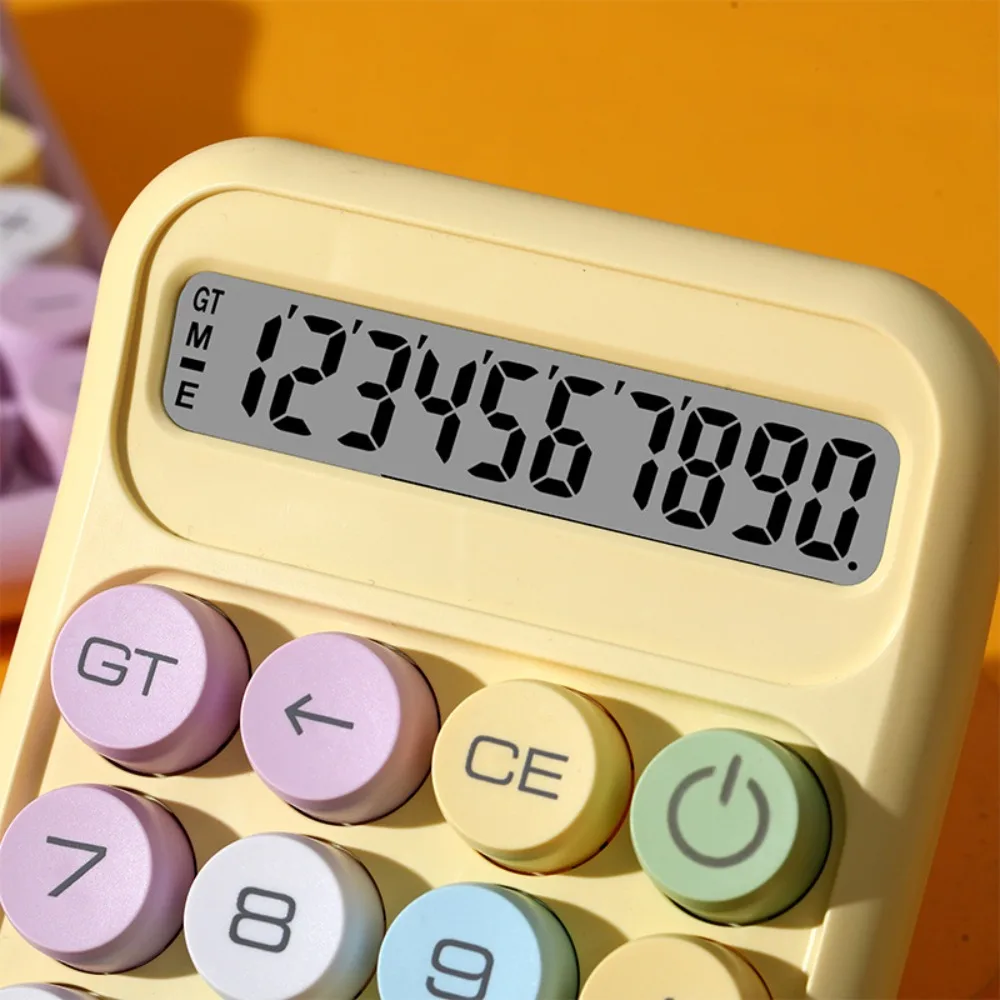 Calculadora Científica portátil para estudiantes, calculadora de 10 dígitos, Color caramelo, botones mecánicos, papelería, calculadora de contabilidad