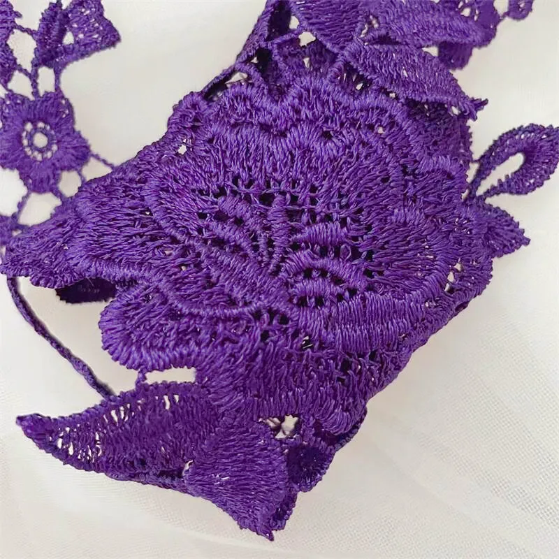 10 قطع، تطريز دانتيل جديد عالي الجودة قابل للذوبان في الماء، ملحقات خياطة لتزيين فستان الزفاف مصنوعة يدويًا