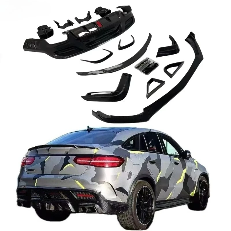 STLF GLE63 Coupe W167 2018+ Bra Style Carbon Fiber Body Kit Front Lip Diffuser Spoiler Rear Upgrade for GLE Class
