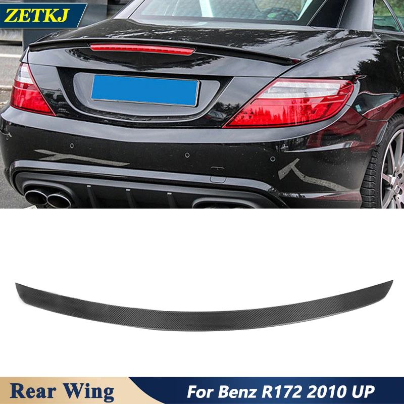 R230 AMG Style Real Carbon Fiber Rear Spoiler Back Trunk Wing Car Body Modification Kit For Benz SL350 SL500 SL55 SL63 2001-2012