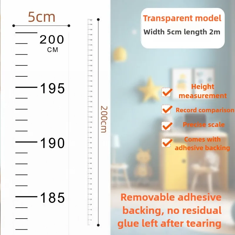 Kids Height Chart Wall Sticker Reusable Non Damaging Growth Ruler Decal for Home Baby Photography Accessories Baby Milestone