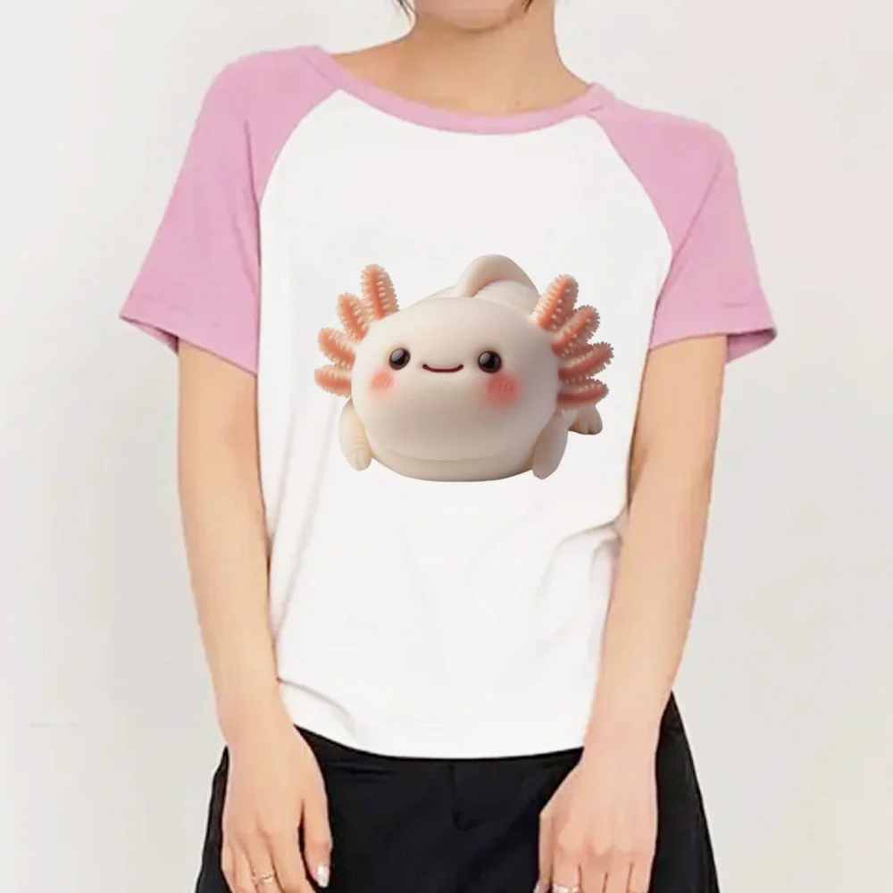 تي شيرت Axolotl للسيدات ملابس الشارع الشهير harajuku ملون 2000s قوطي تي شيرت كلاسيكي ملابس كورية جرافيك الجرونج