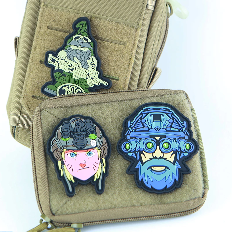 WEAPON MASTER 3D PVC Patches GOBLIN MACHINE GUN SHOT SHOW 22 DRAGONFLY Night Vision Helmet Tactical Badge for Bag Vest Decor