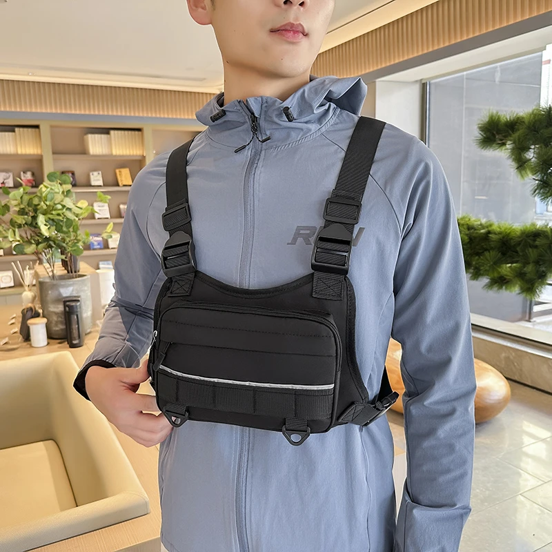 Taktische Outdoor-Brusttasche Unisex Lauf- und Fahrradtasche EDC-Weste Workout-Sport-Brustpackung für Männer – Detail 5