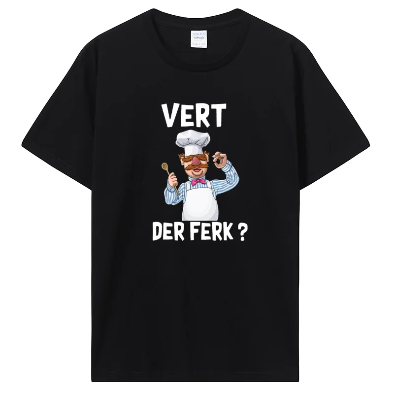 New Vert Der Ferk Swedish Chef The Muppet Show T-Shirt Casual Fitness T Shirt Cotton Tops Tees Men's Clothing Oversized Tshirt