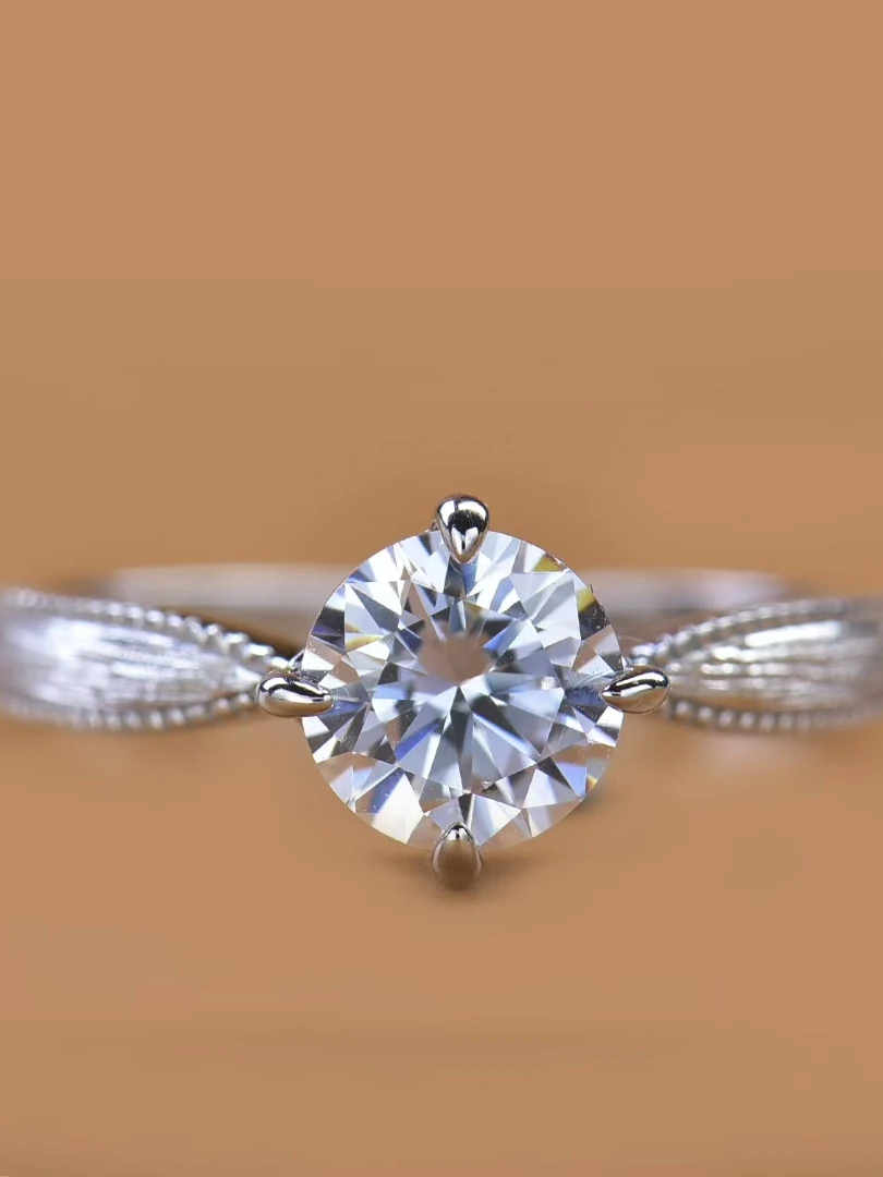 silver-plated-s925-silver-ring-with-d-color-d-level-moissanite-1ct-fashion-simple-ribbon-four-claws-gold-plated-women's-ring