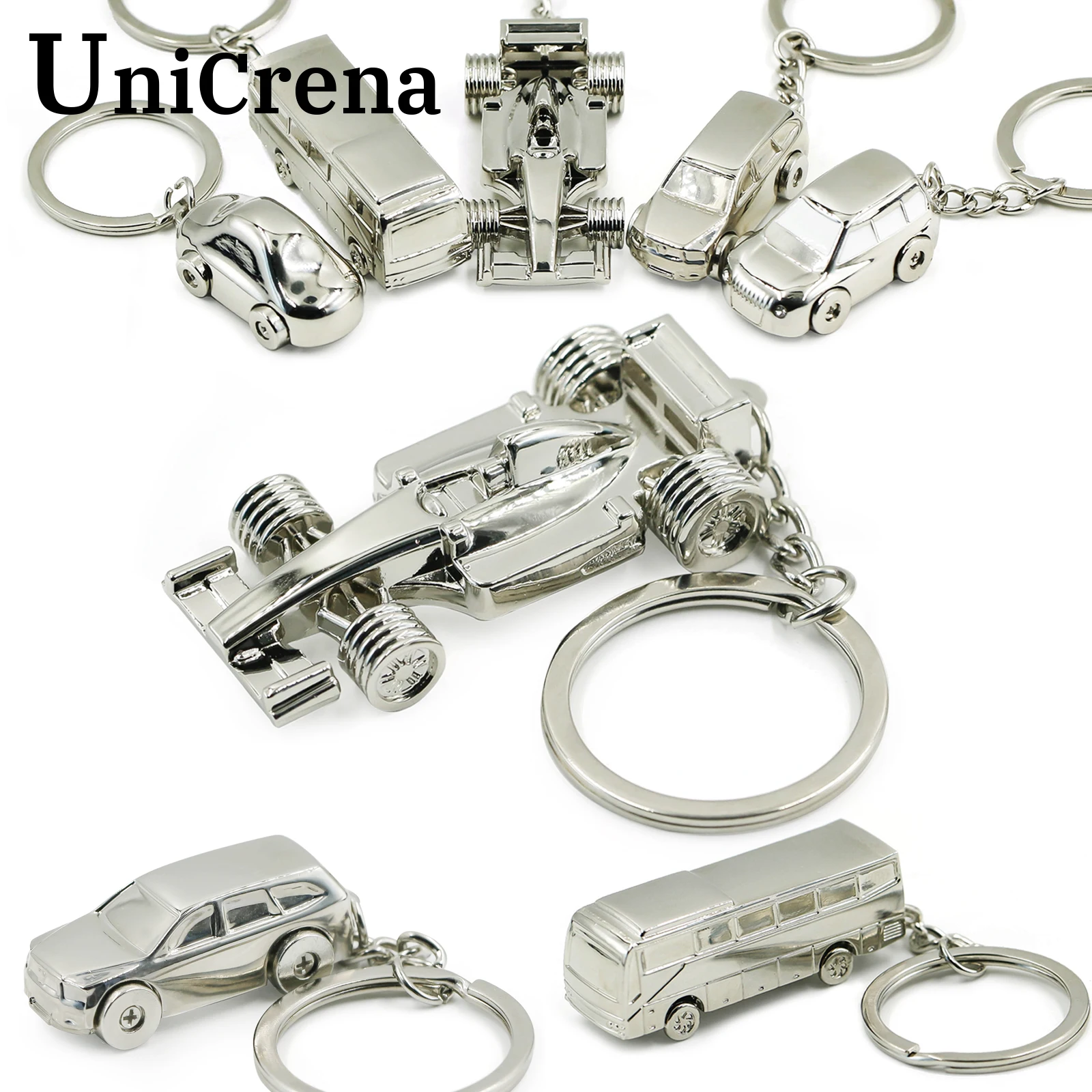 Unicrena Llavero Coche Modelo Zinc Aleación - Autos Carrera Autobús Camión SUV Llavero Oficial Mochila Bolso Regalo Hombre Mujer