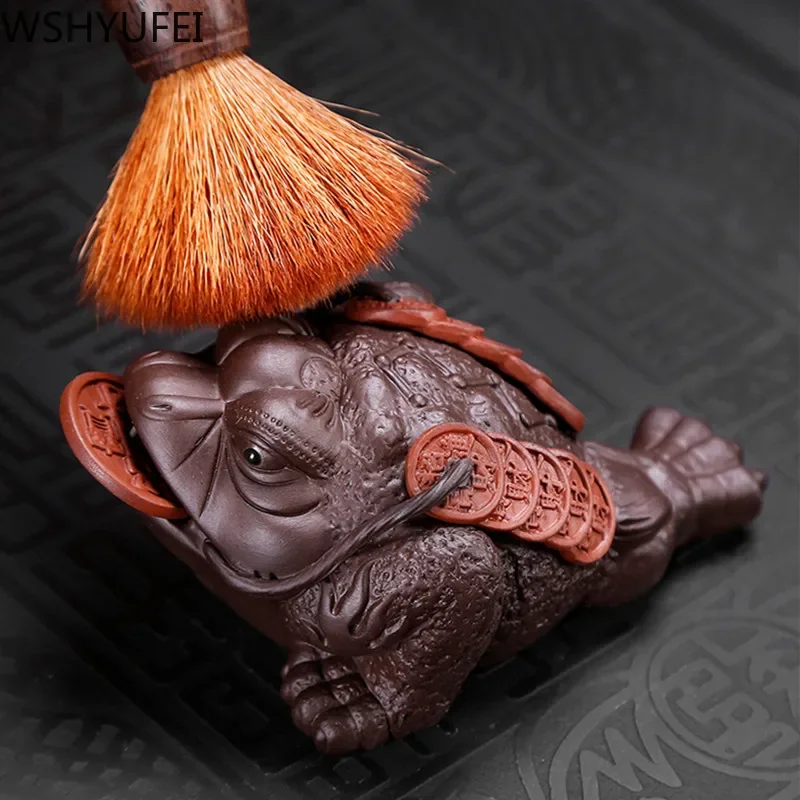 Creative Purple Clay Small Tea Pet Ornament Handmade Crafts Animal Figurine Tea Ceremony Accessories Tea Table Decoration