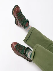 KOWM Botas de senderismo impermeables piel de vaca tobillo Goodyear