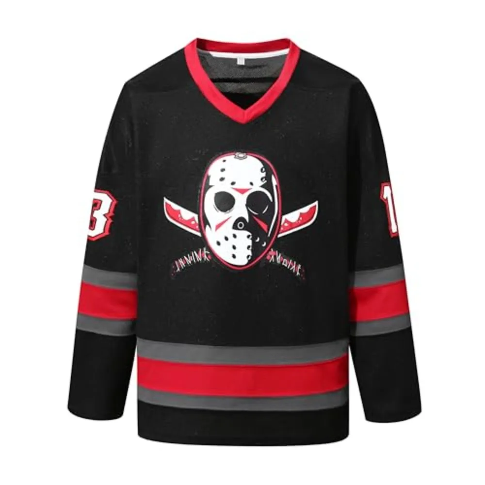 2026 Voorhees Jason 13 Friday Movie Ice Hockey Jersey Halloween Stitched Children's and Parental Clothing