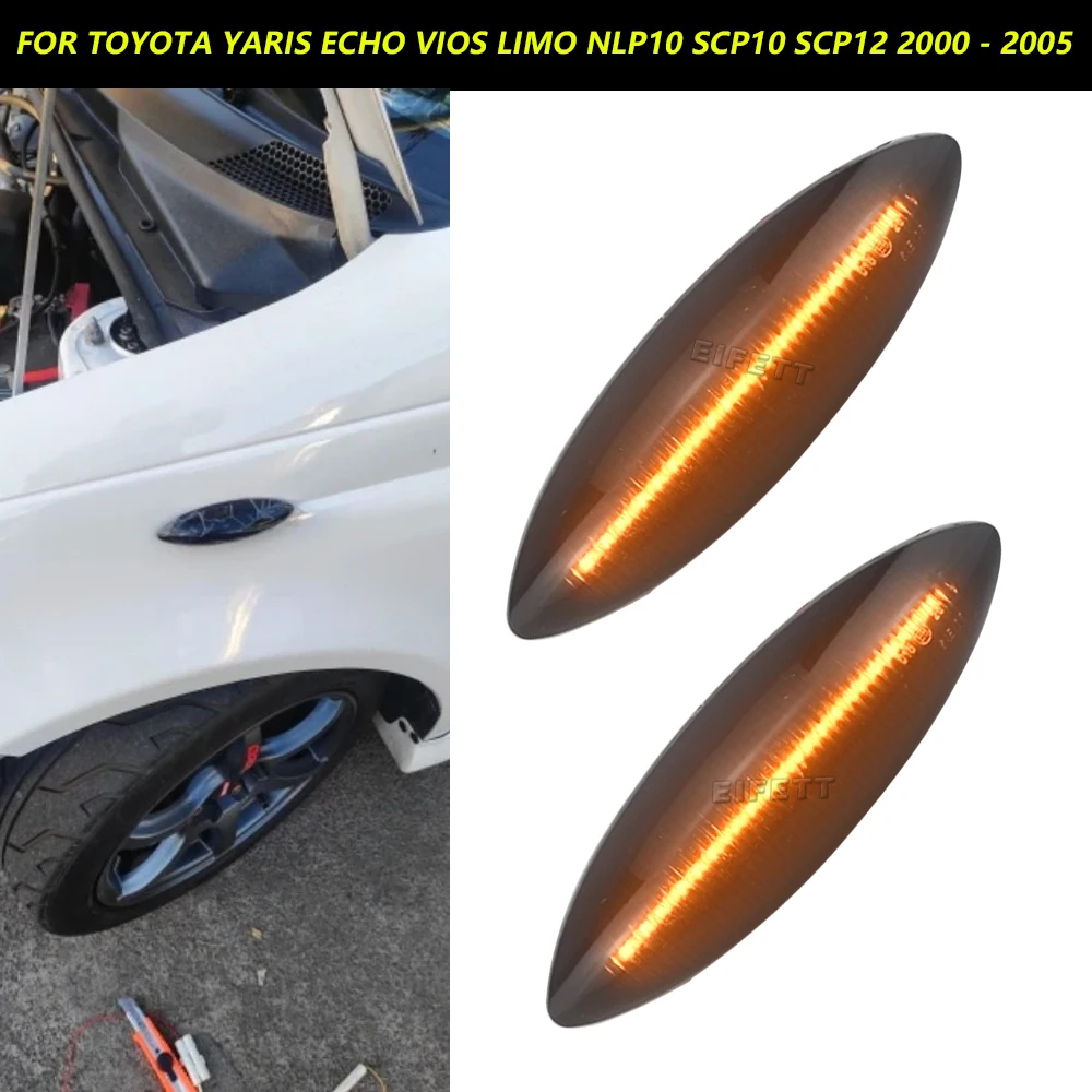 

1 пара для Toyota YARIS ECHO VIOS LIMO NLP10 SCP10 SCP12 2000-2005 динамический светодиодный индикатор, боковой габаритный сигнальный светильник, лампа крыла