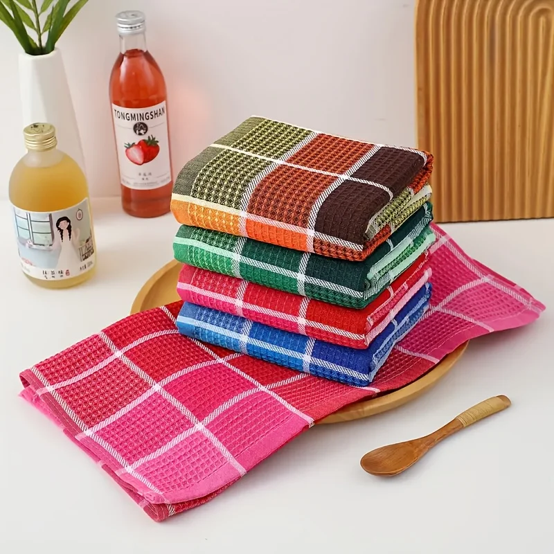 

Mixed Pack of 6, 38Cm*65Cm, Soft and Absorbent Cotton Kitchen Towels, with Colorful Checkered Pattern Dishcloths, Suitable for Drying Dishes and Household Use, Machine Washable, Stylish Dish Towels, Modern Design, High-Quality Weaving, Multi-Functional Fa
