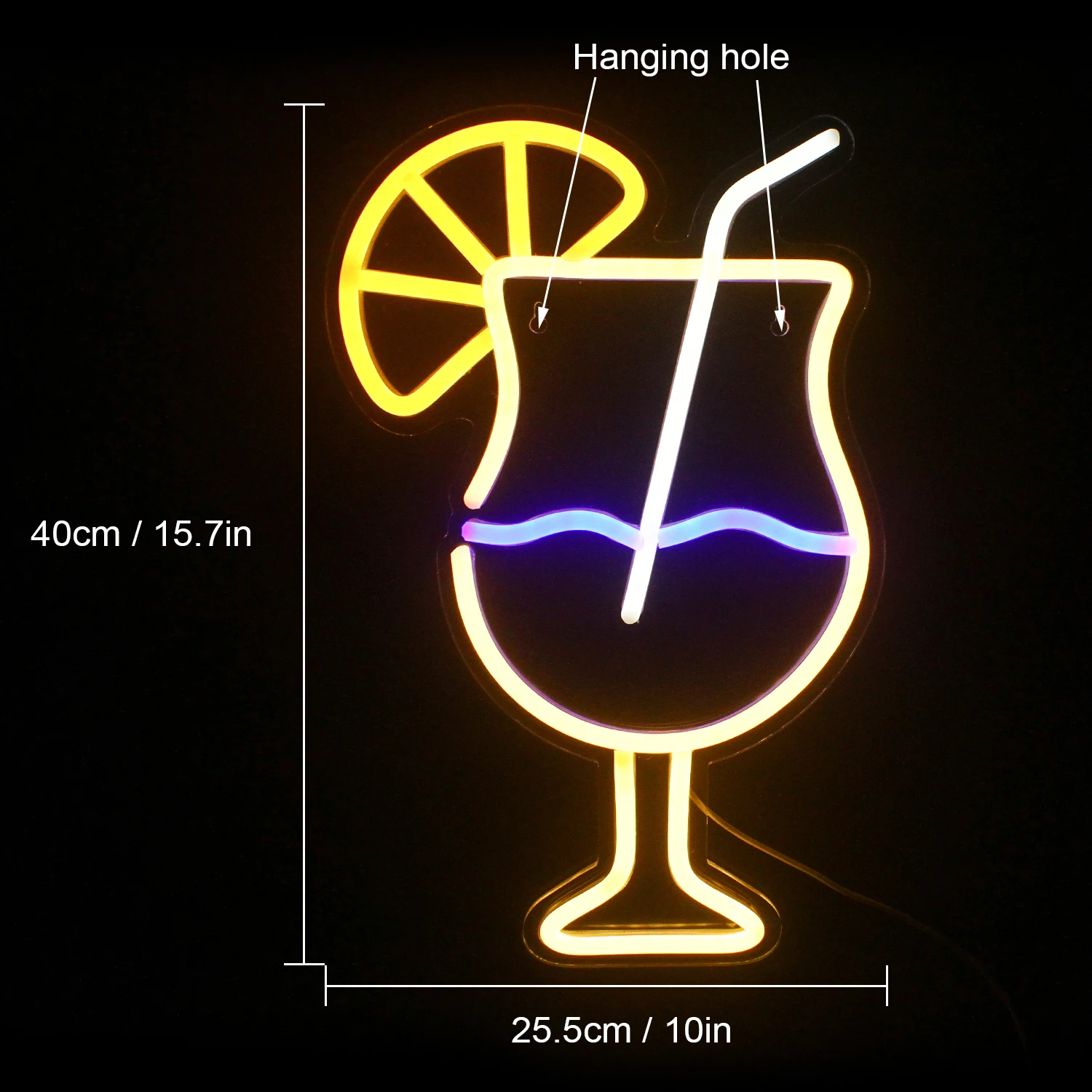 Lemon Cup Neon Sign LED Hanging Club Drink Restaurant Bar Party Aesthetic Room Beverage Shop illuminated Sign Wall Decor Gift