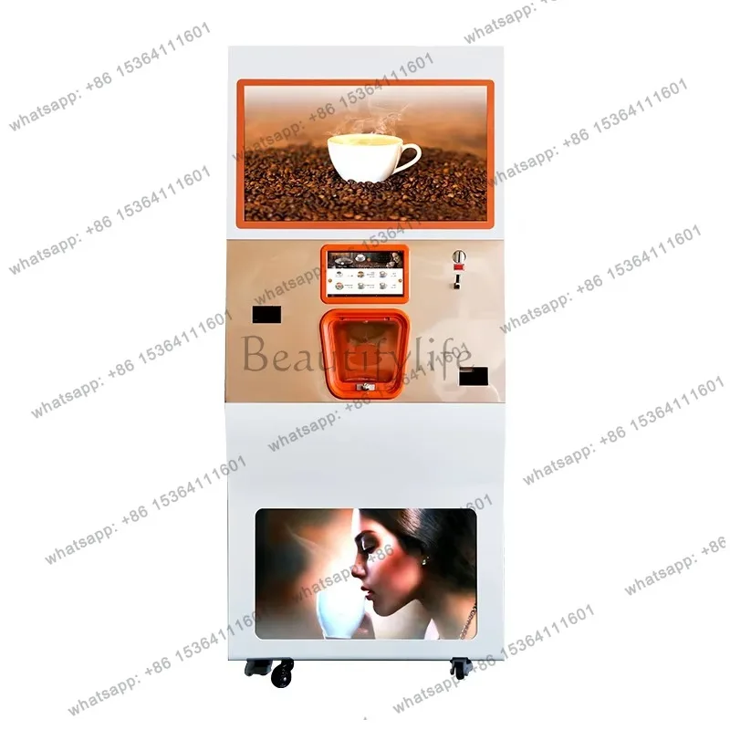 Customized Automatic Fresh Ground Coffee Vending Machine 20 Hot Cold Selections Self Service 14 OZ Cup Dispenser SDK Function