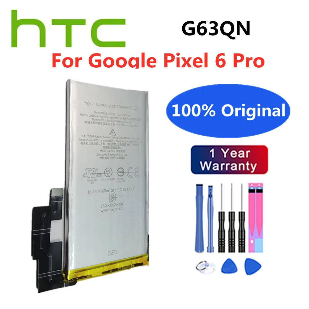 

New 100% Original 5003mAh G63QN Battery For HTC Google Pixel 6 Pro Pixel 6Pro Smart Mobile Phone Replacement Batteries+Tool Kits
