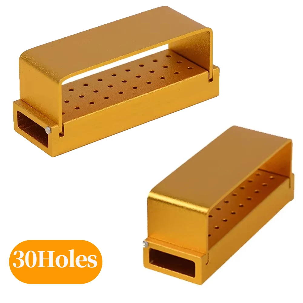 

2pcs Dental Disinfection Box 30 Holes Autoclave Sterilizer Case Burs Endo Files Holder For Burs Dentist Tools Lab Aluminum