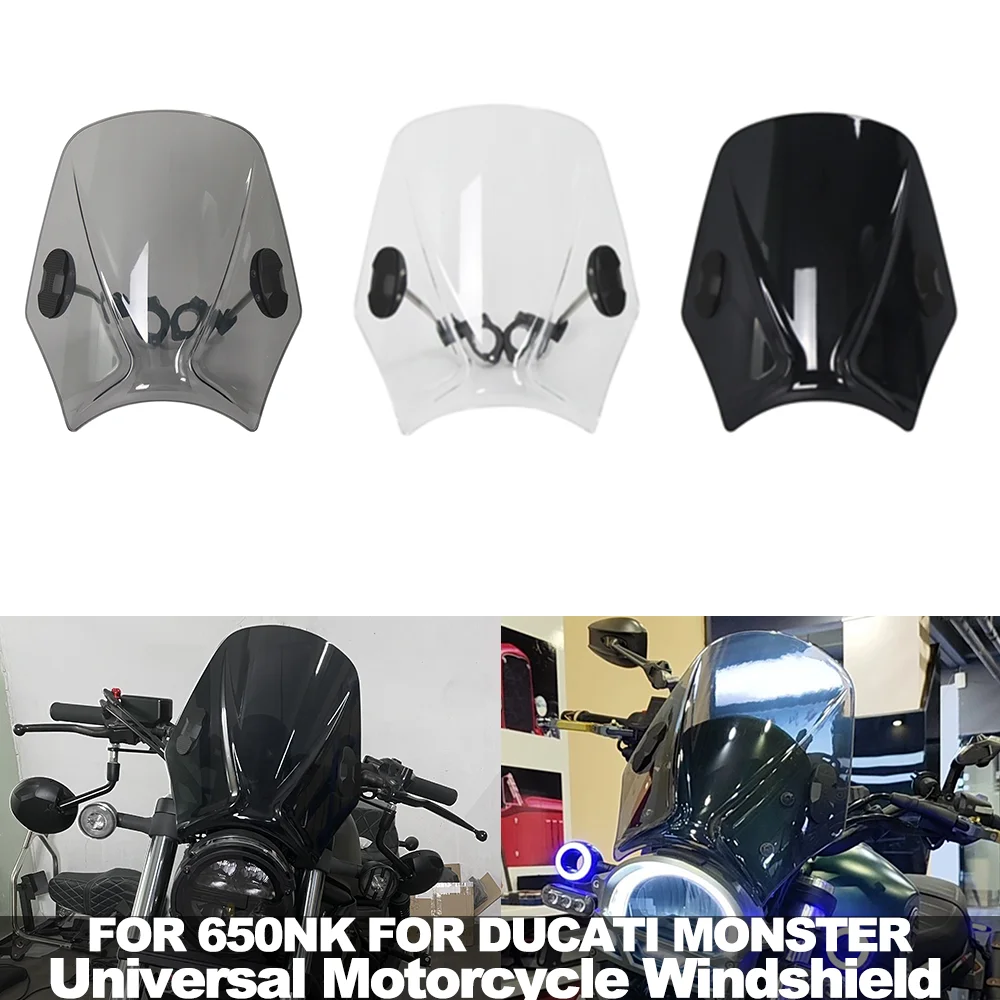 Universal Motorrad Frontscheibe FÜR 650NK Windschutzscheibe FÜR DUCATI FULL THROTTLE/MONSTER Windabweiser Schild Zubehör