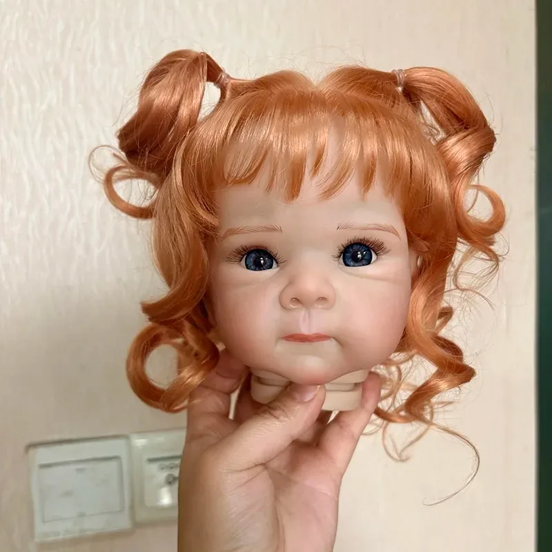 18inch Red Curly Hair Bettie Already Painted Kit Lifelike Reborn Doll DIY Doll Parts - view 3